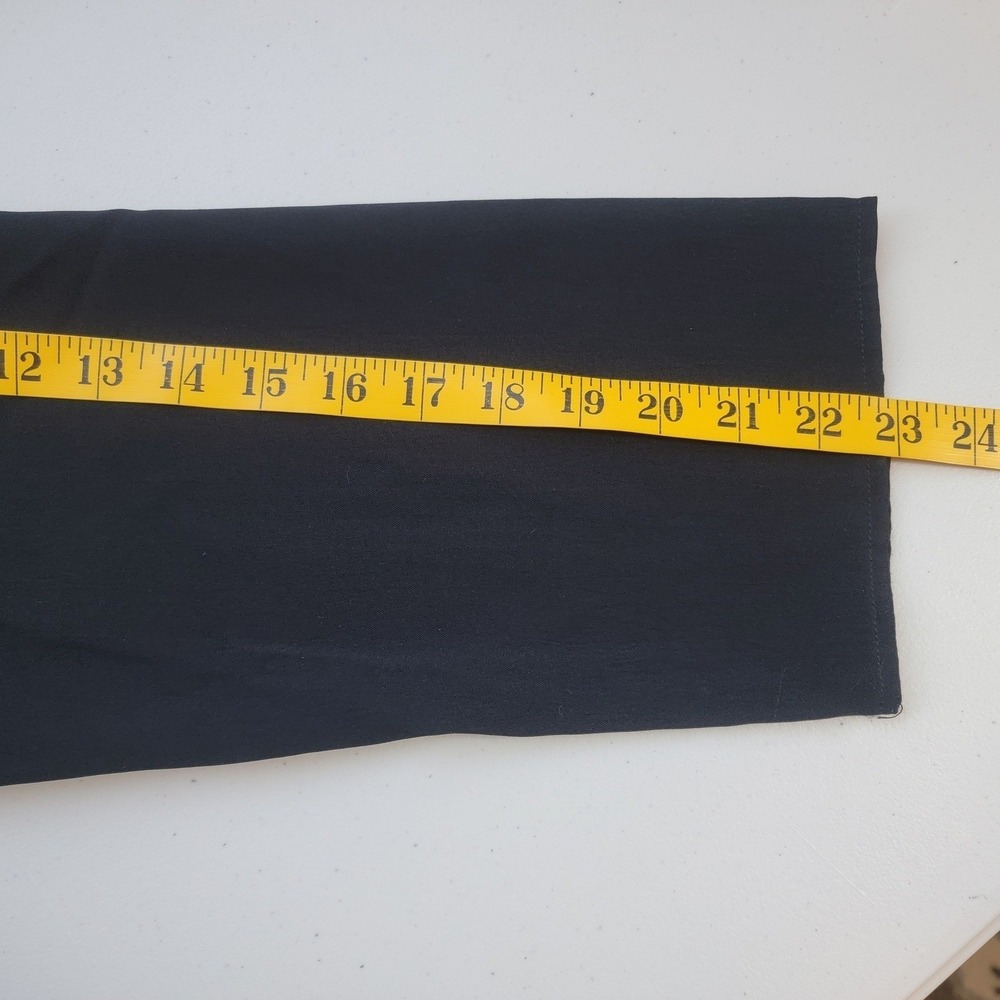 Vintage Moyabo Tie Neck Blouse Women Large Black Roll Tab Sleeve Chiffon Career - Picture 9 of 11